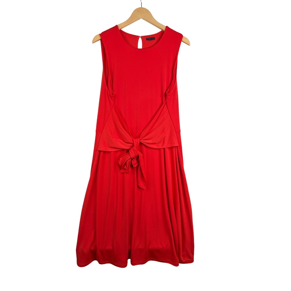 Ann Taylor Sleeveless Tie Waist Dress size XL Red